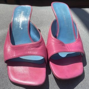 Dolce & Gabbana Pink Kitten Heel Mules